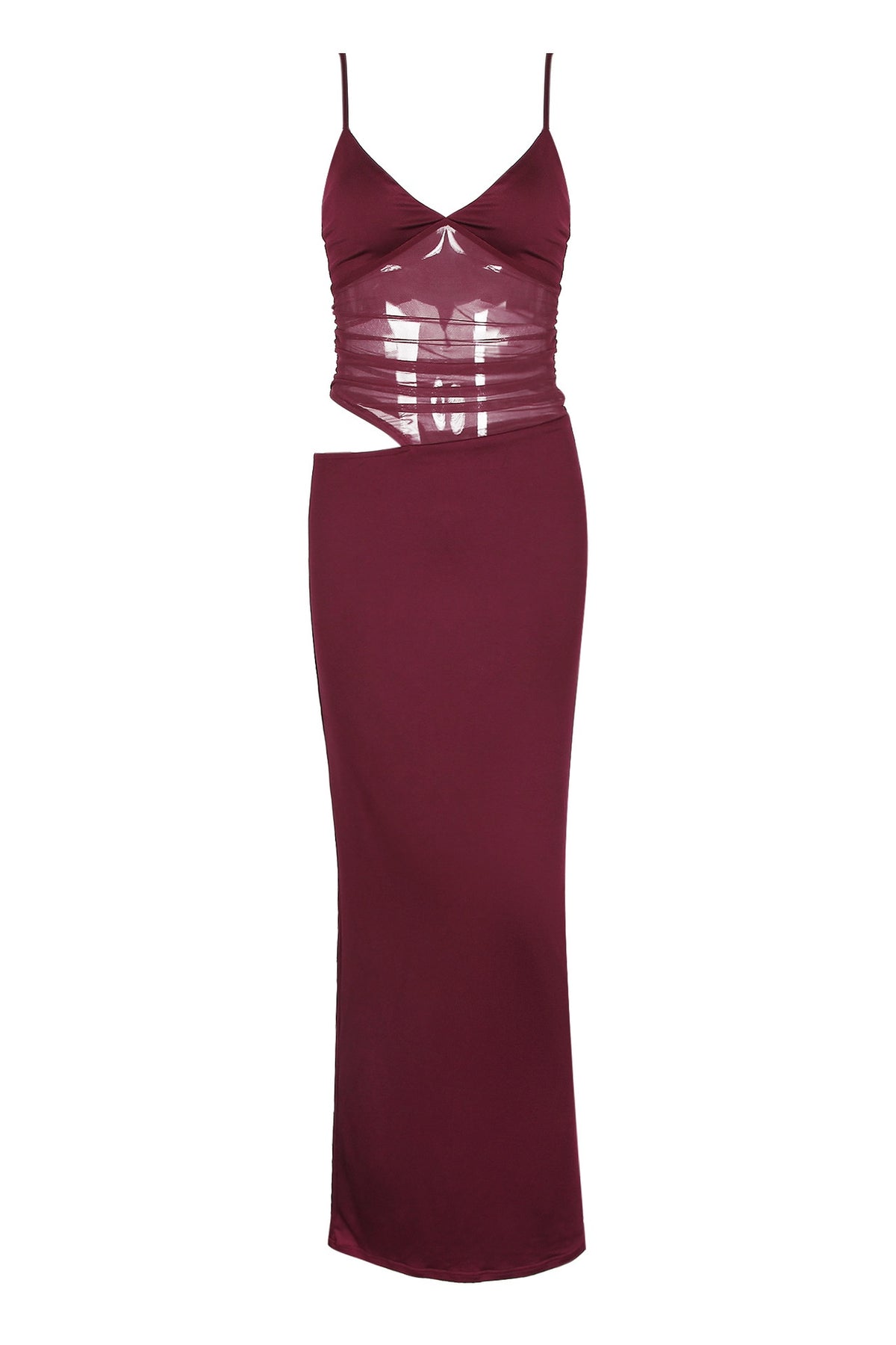 Burgundy Bodycon Spaghetti Strap Dress