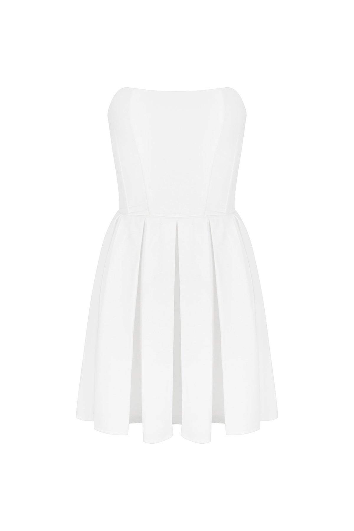 Strapless A-line Ruffled Hem Dress