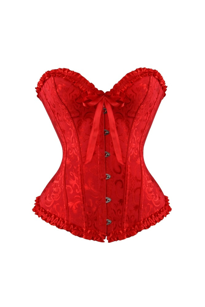 Red Ruffle Sweetheart Bandeau Top