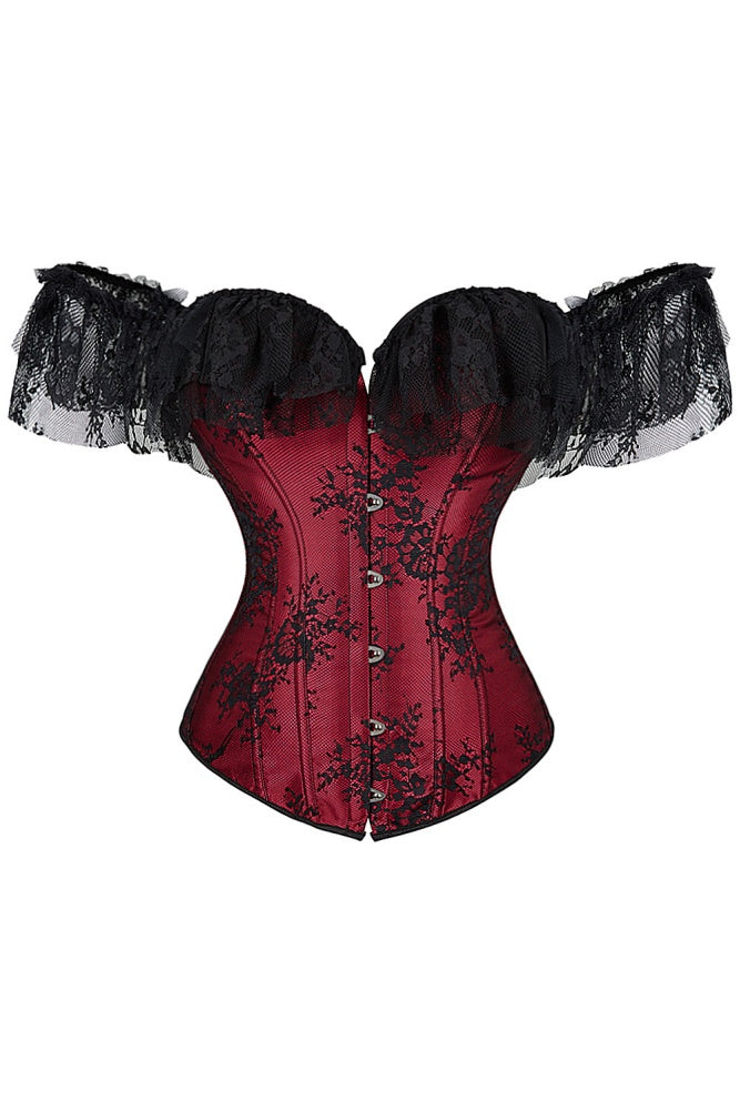 Red Floral Print Sweetheart Bandeau Top