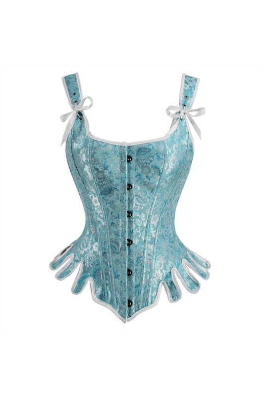 Blue Bodycon U-Neck Bandeau Top