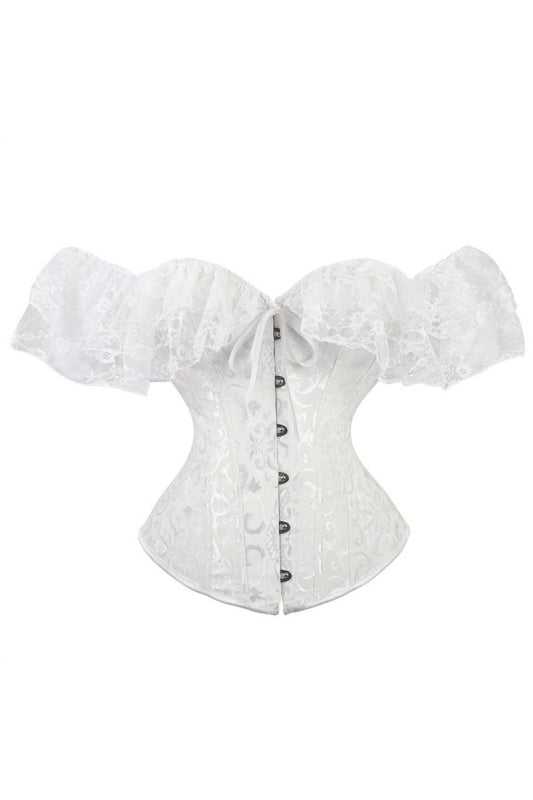 White Floral Print Sweetheart Bandeau Top