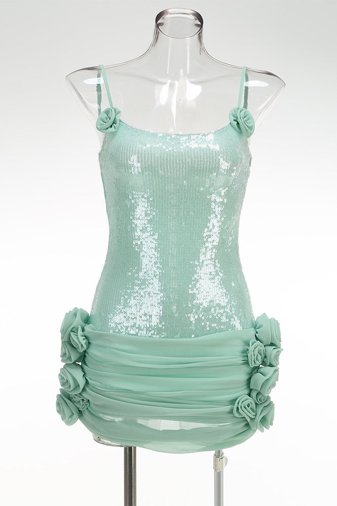 Green Sequin Embroidery Mini Dress Dressesforparty Green Sequin Embroidery Mini Dress Dressesforparty