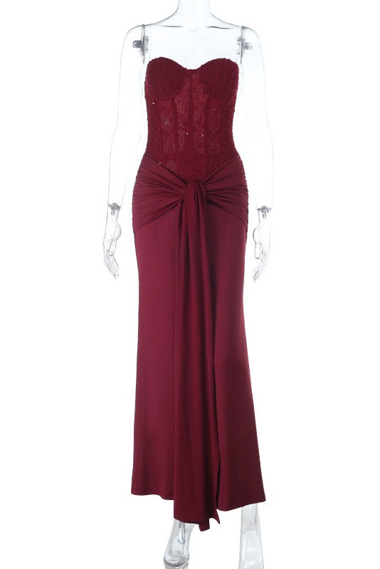 Flowing Strap Bodycon Maxi Dress