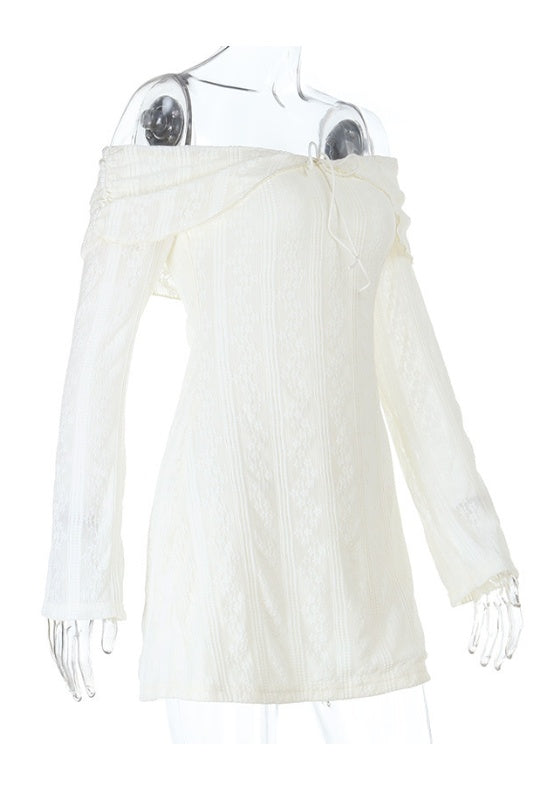 White Color Off-the-shoulder A-line Dress
