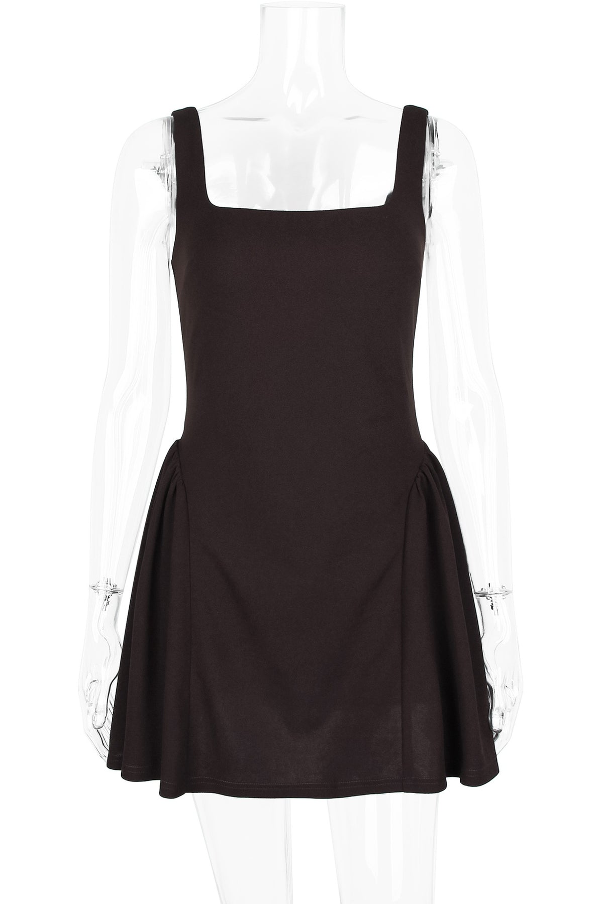 Dark Coffee Color Mini Dress