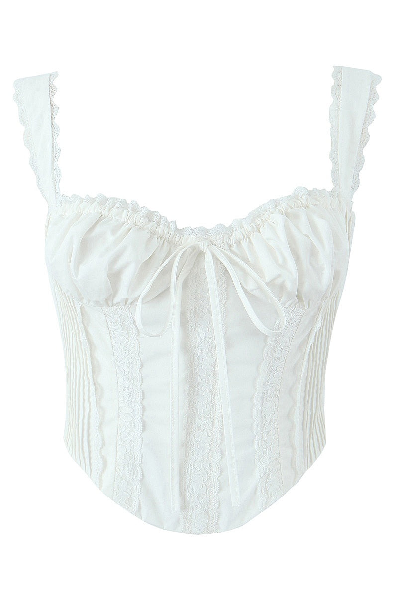 White Lace Edge Bandeau Top