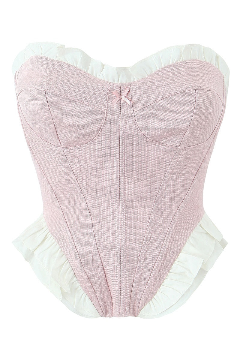Pink Bodycon Sweetheart Bandeau Top