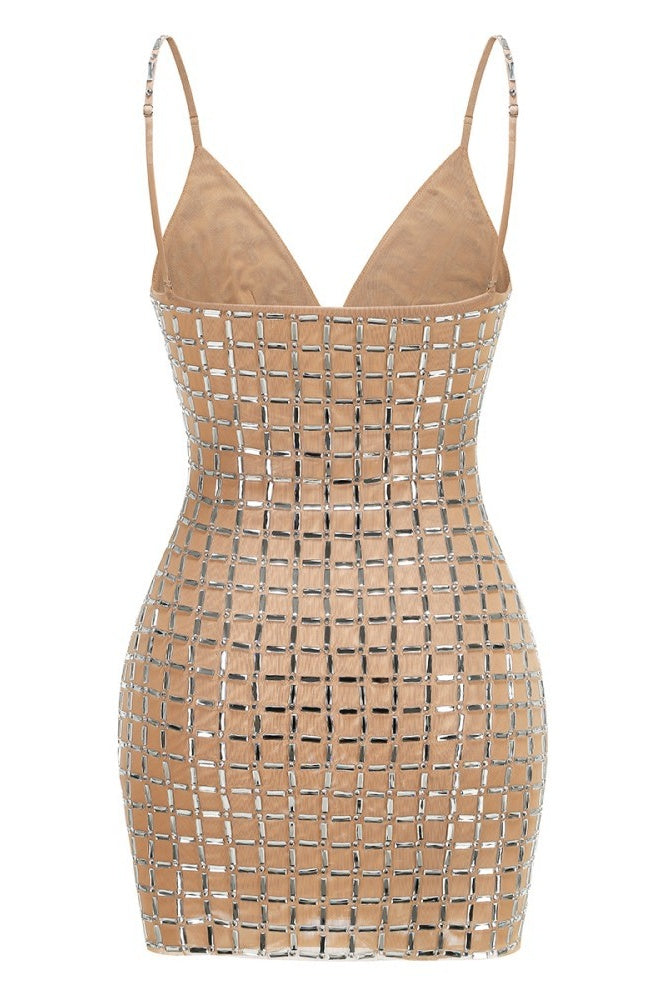nude color mini dress Underwire Sculpt Detail Mini Dress In Nude | EGO US