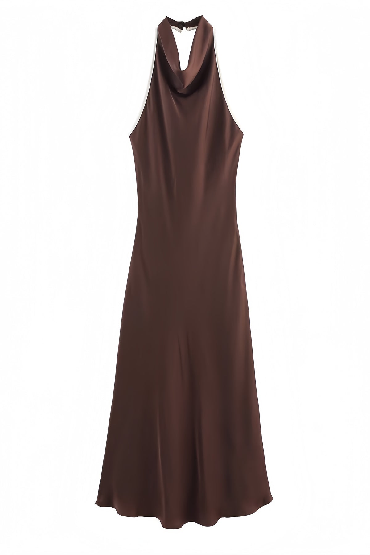 Brown Halter Bodycon Low Back Dress
