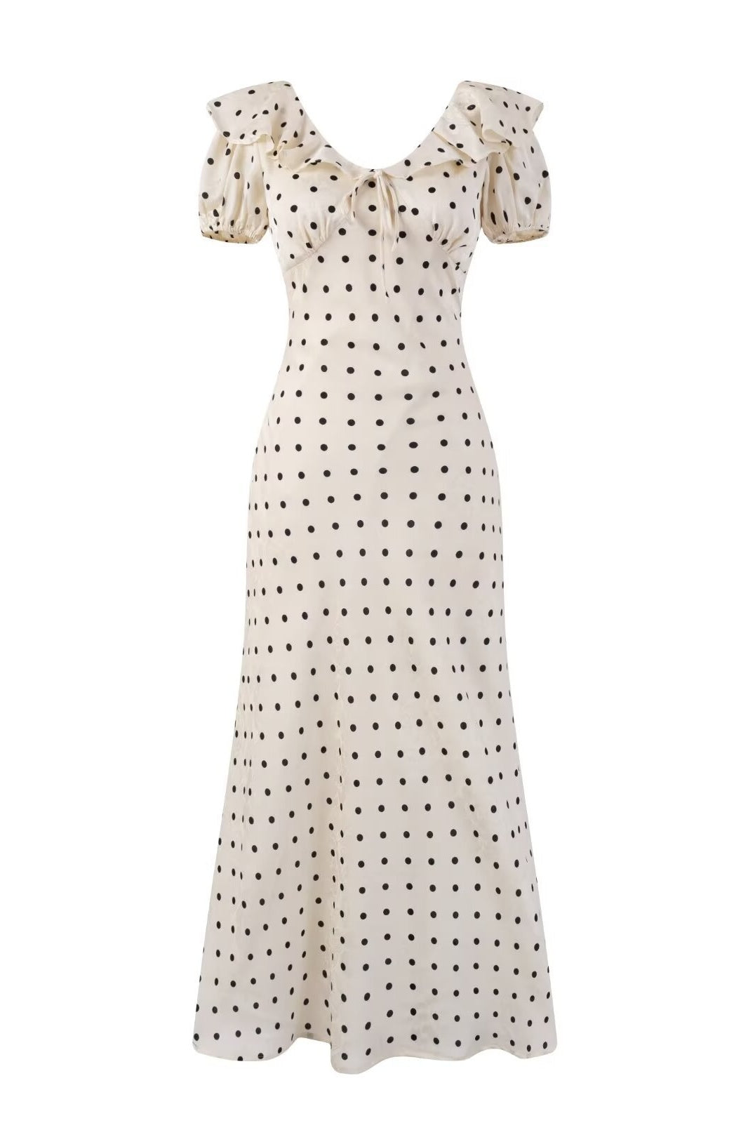 Off-white Polka Dot Print A-line Dress