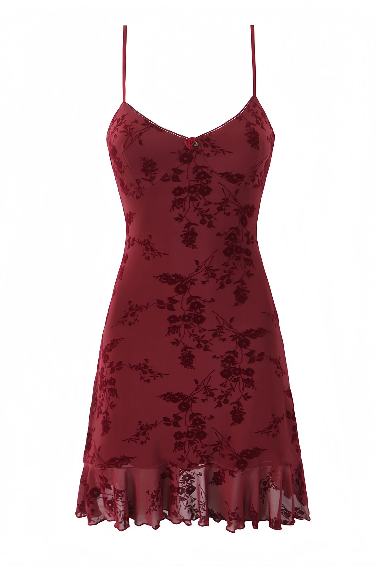 V-neck Floral Print Tie Spaghetti Strap Dress