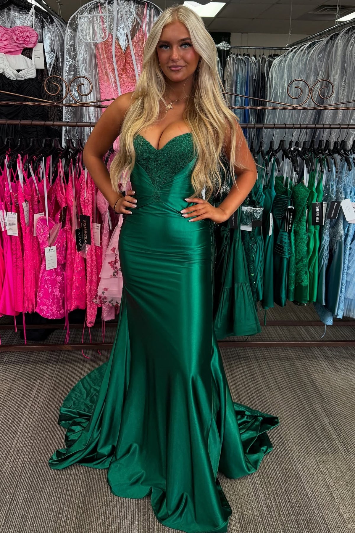 Forest Green V-Neck Bodycon Mermaid Dress Dressesforparty Forest Green V-Neck Bodycon Mermaid Dress Dressesforparty
