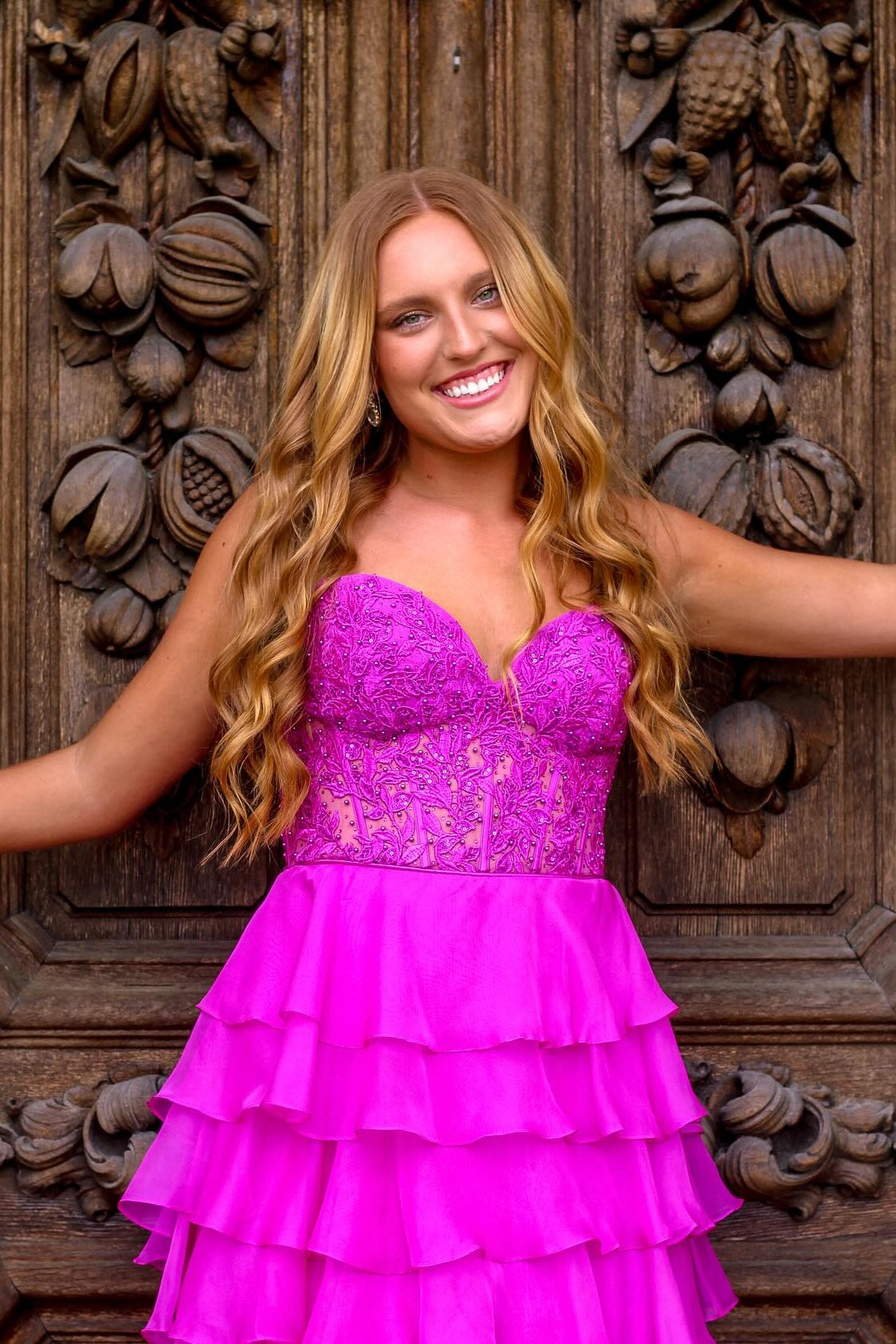 Sweetheart Yellow Lace Tiered Ruffle Prom Dress – Dressesforparty Sweetheart Yellow Lace Tiered Ruffle Prom Dress – Dressesforparty