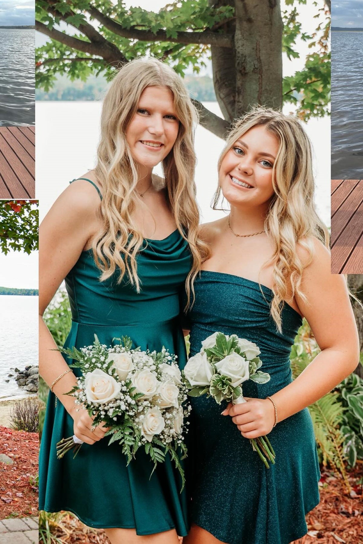 Dark Green Spaghetti Straps A-line Mini Dress