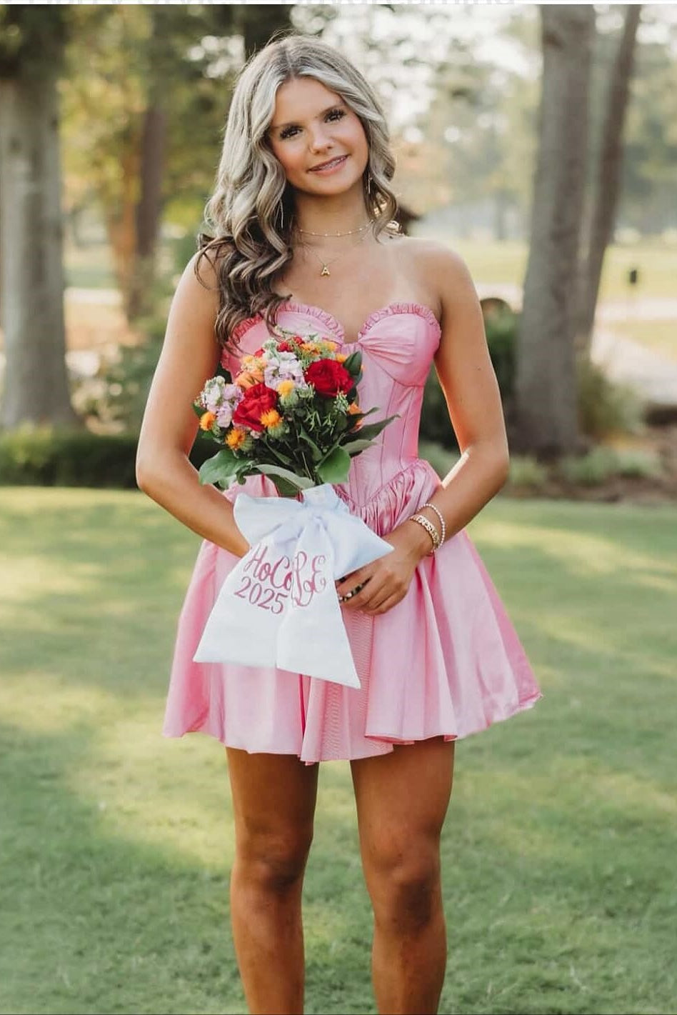Pink Sweetheart A-line Mini Dress