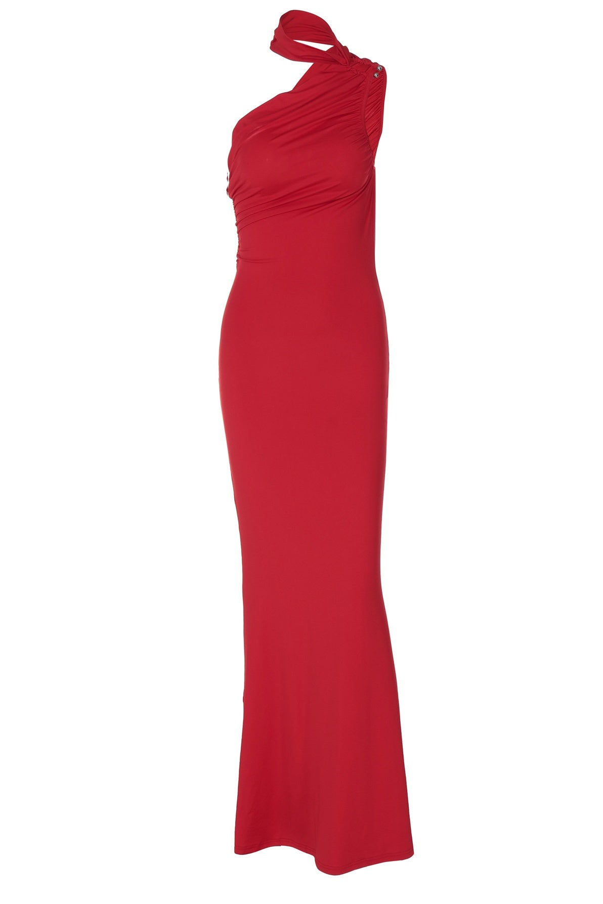 Red Halter Long Mermaid Dress