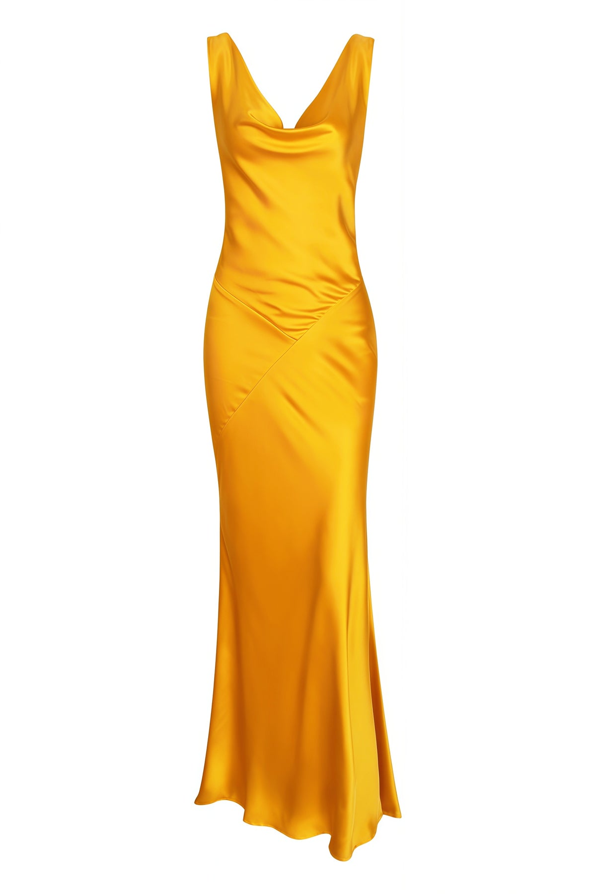 Orange V-Neck Mermaid Long Dress