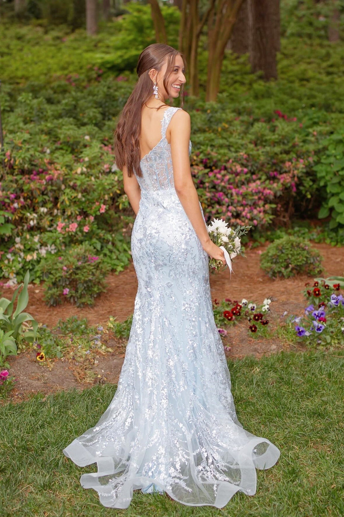 Off-the-Shoulder Black Tulle Sequin Mermaid Prom Dress