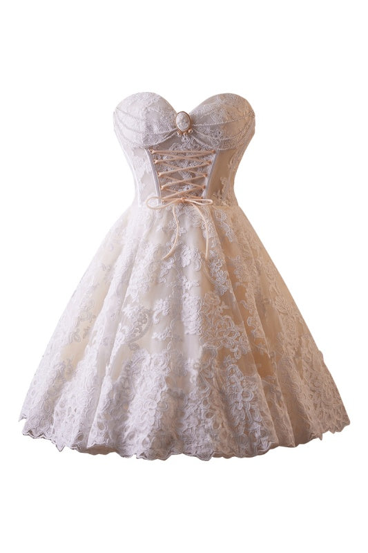 Light Pink A-line Embroidered Printed Puffy Mini Dress