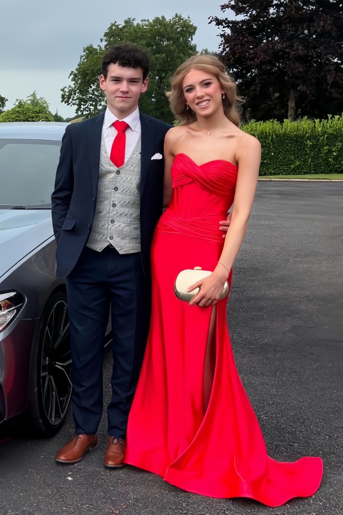 Red Satin Sweetheart Mermaid Long Formal Dress