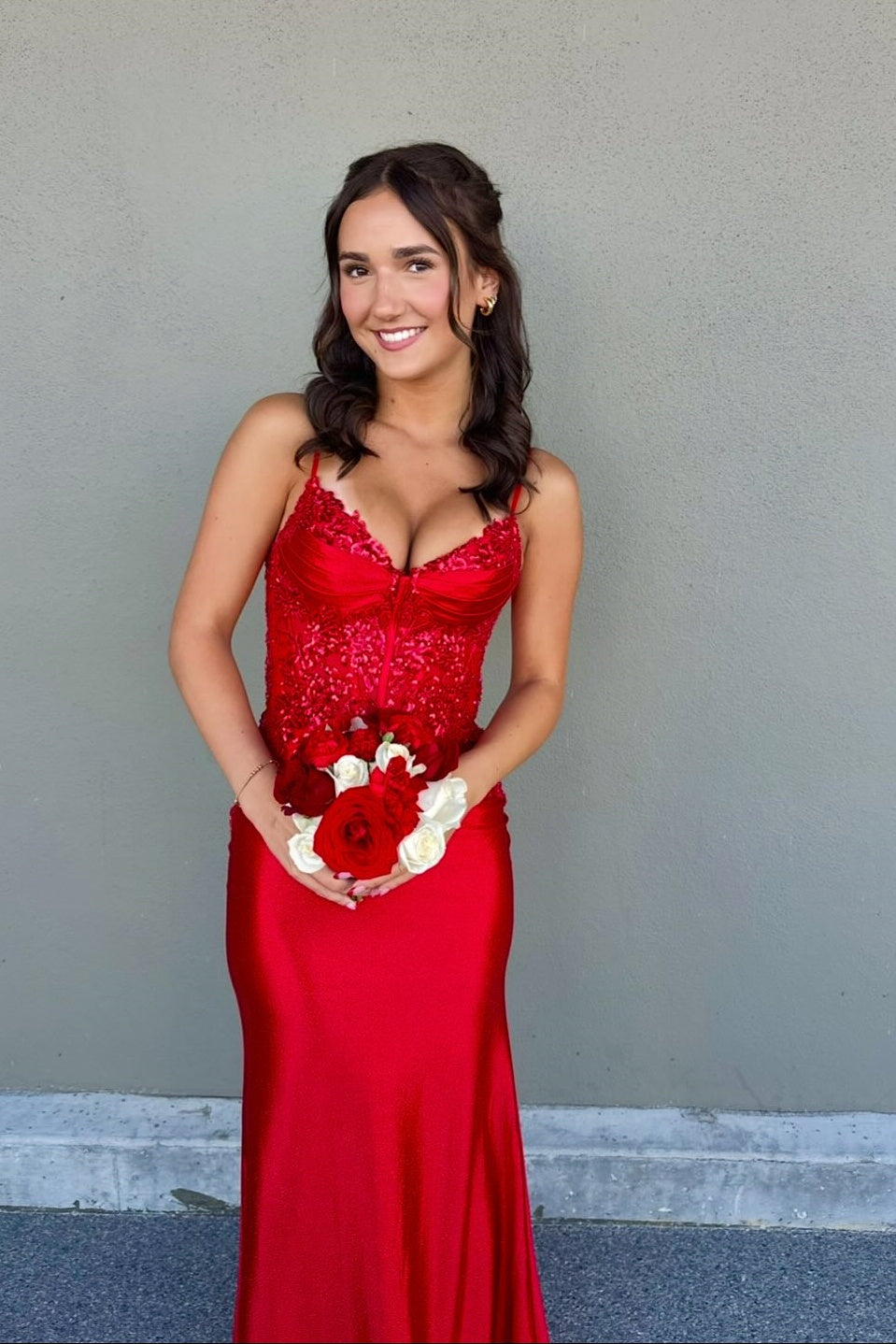 Red Satin Sequin Mermaid Long Formal Dress Dressesforparty Red Satin Sequin Mermaid Long Formal Dress Dressesforparty