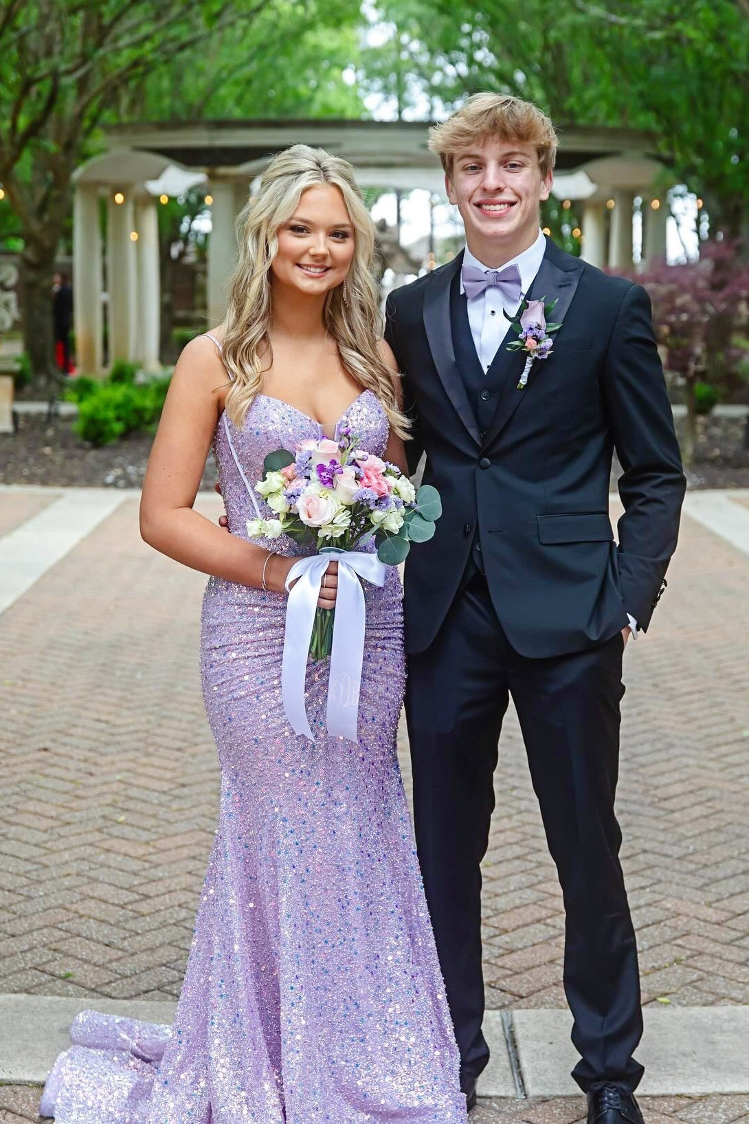 Lavender Sequin Mermaid Long Formal Dress