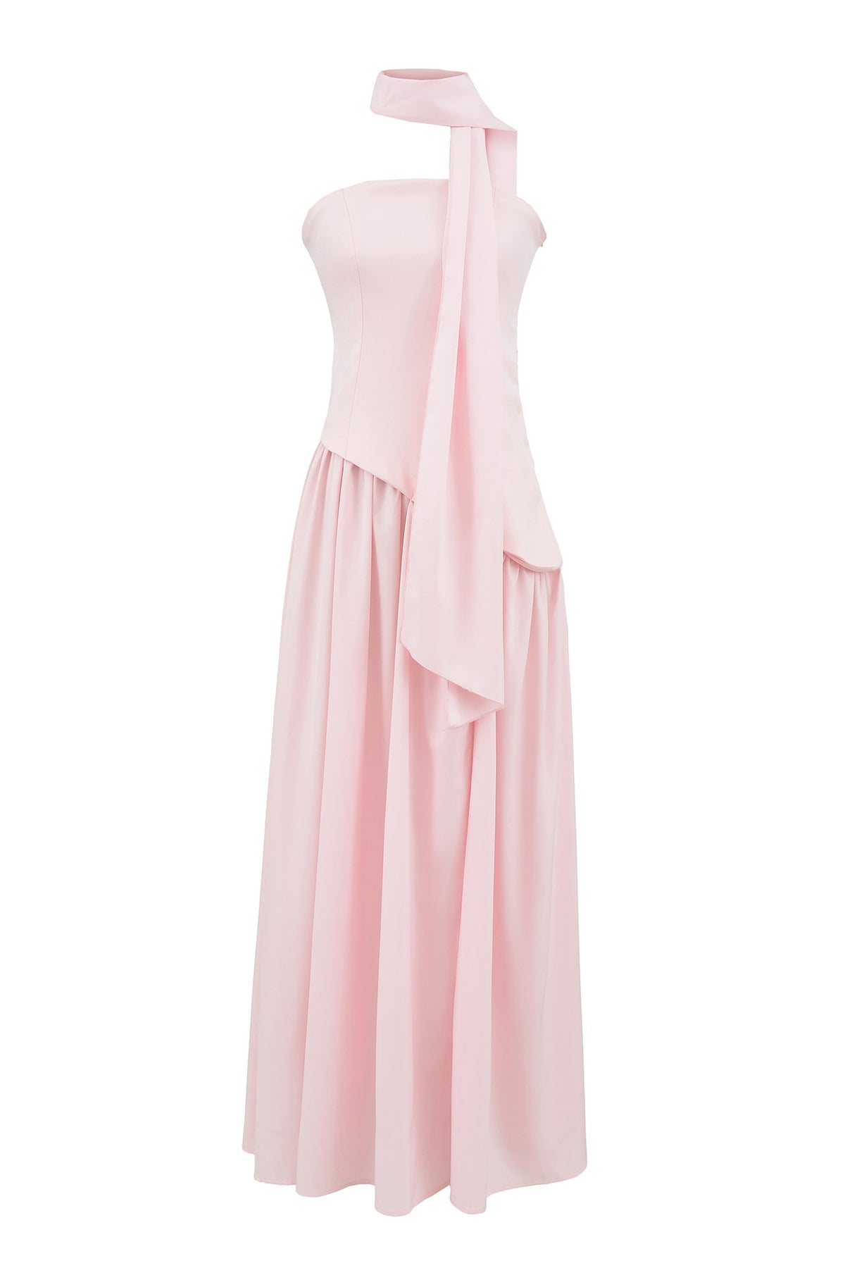 Side Slit Halter Tie Strapless Long Dress