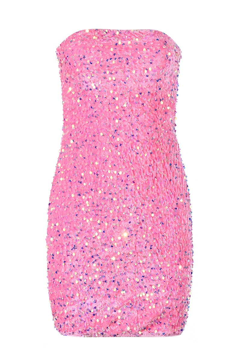 Strapless Sequin Bodycon Mini Dress