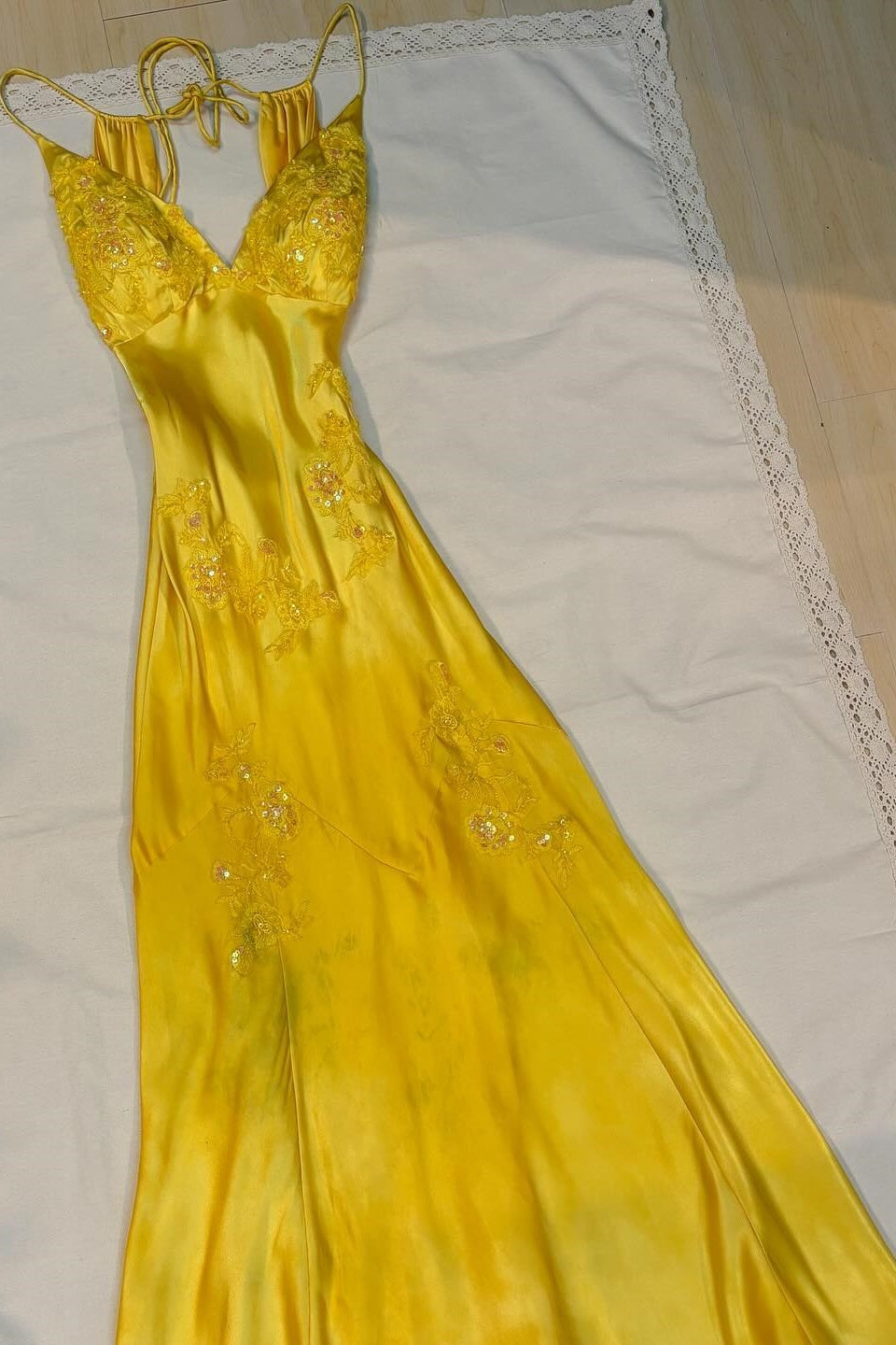 Lime Green Appliques Soft Satin Long Party Dress Dressesforparty Lime Green Appliques Soft Satin Long Party Dress Dressesforparty