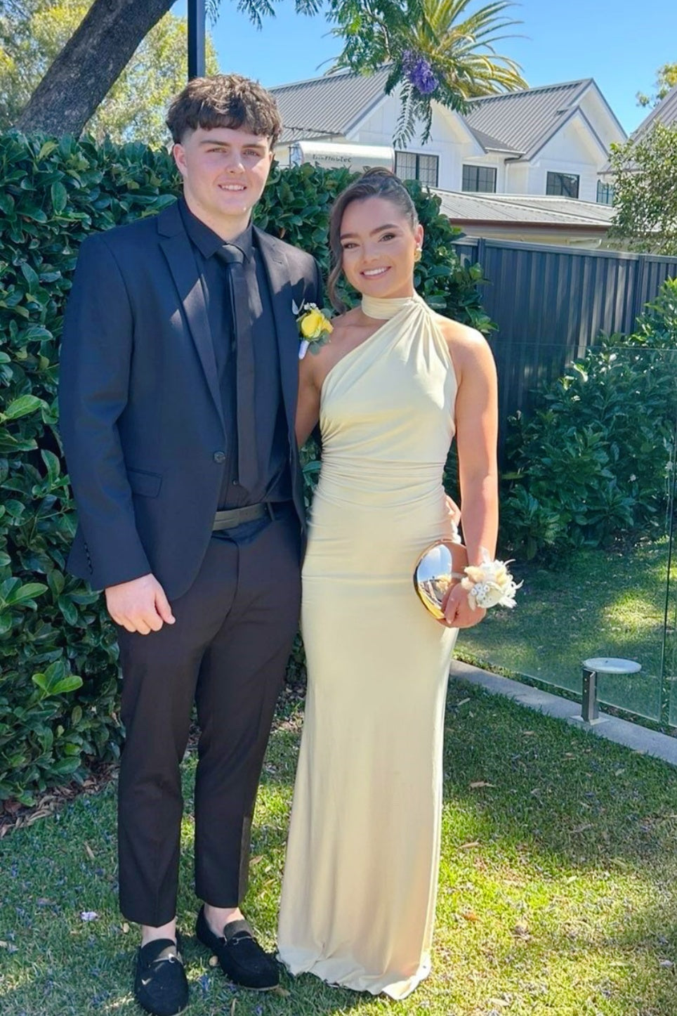 One-shoulder Halter Long Prom Dress