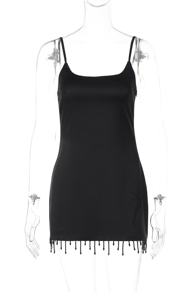 Beaded Fringe Bodycon Mini Dress