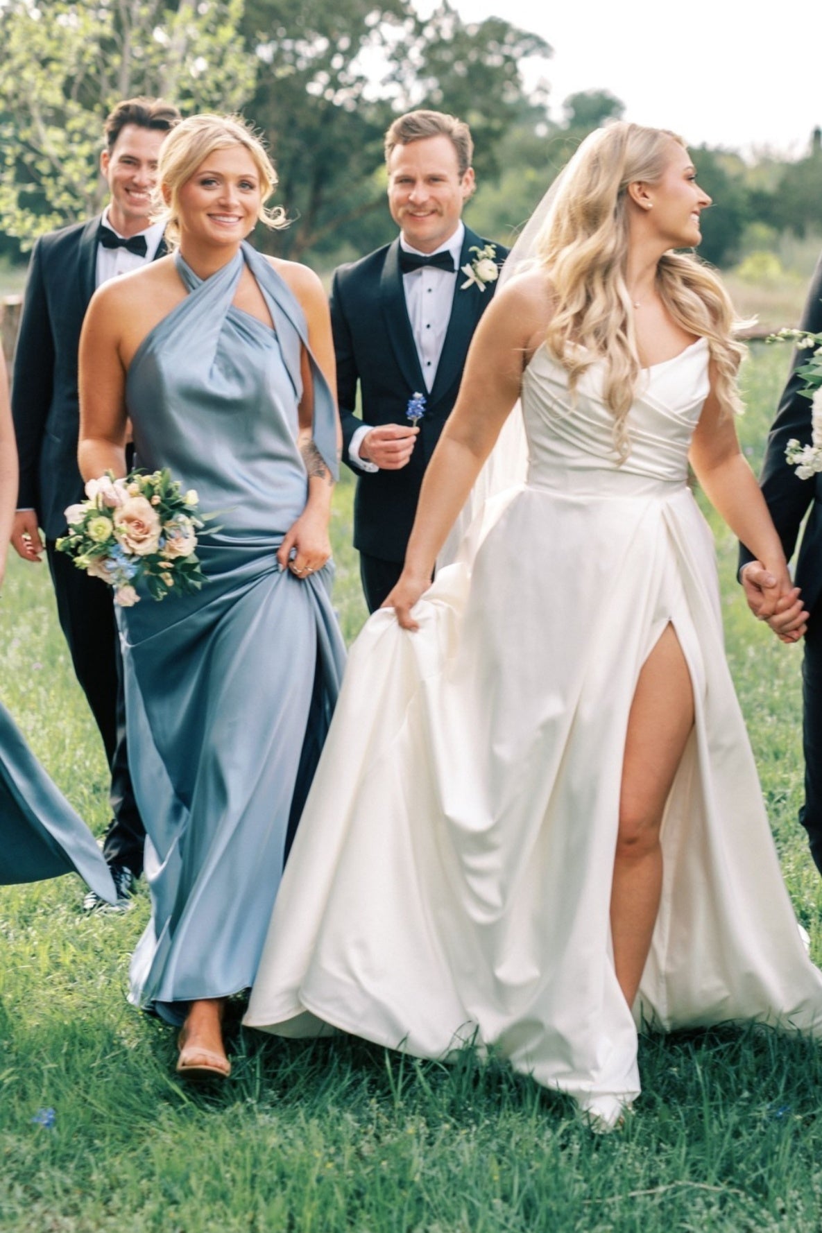 Pink Cross Halter Neck Bridesmaid Dress – Dressesforparty