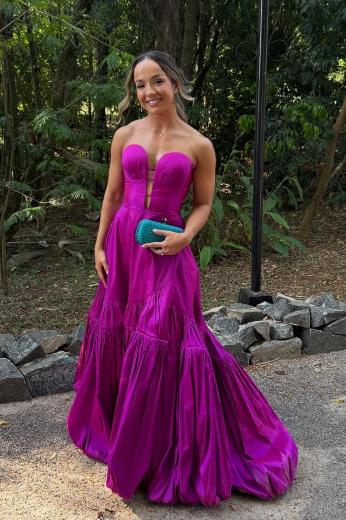 Violet Sweetheart Cut-out A-line Dress