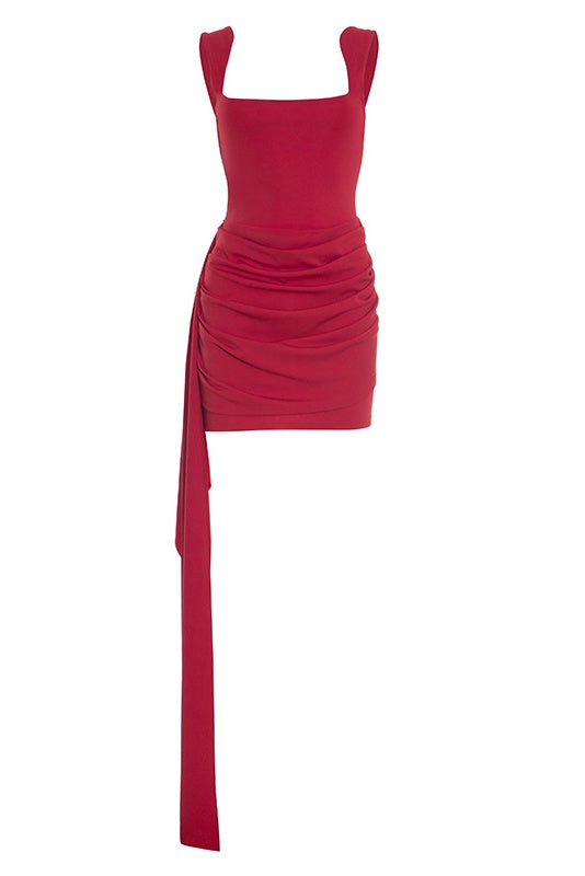 Red Square Bodycon Mini Dress