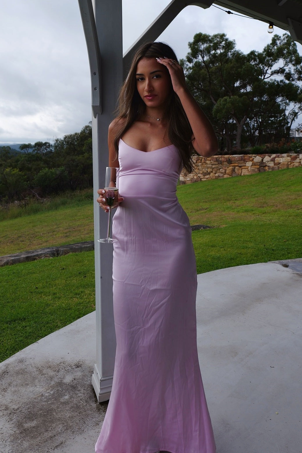 Spaghetti Straps A-line Pink Long Satin Dress Dressesforparty Spaghetti Straps A-line Pink Long Satin Dress Dressesforparty