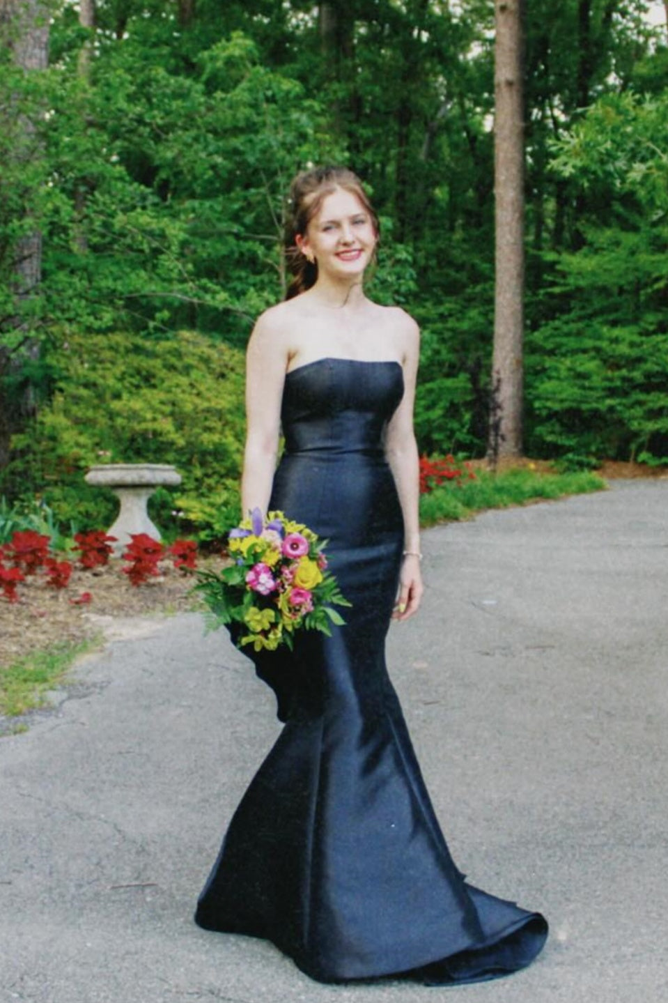 Black Strapless Mermaid Ruffle Formal Dress