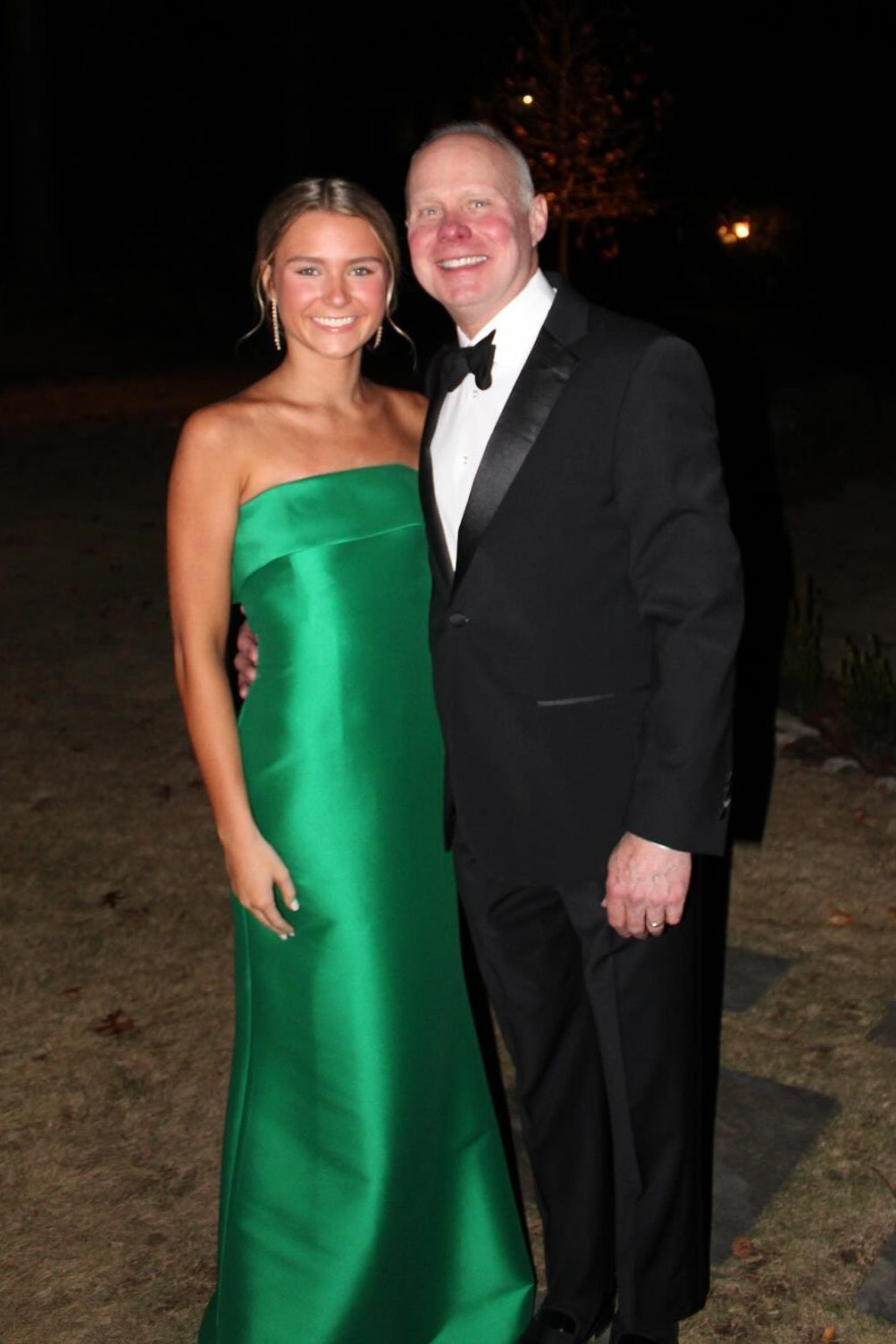 Green Strapless Satin Long Fitted Dress