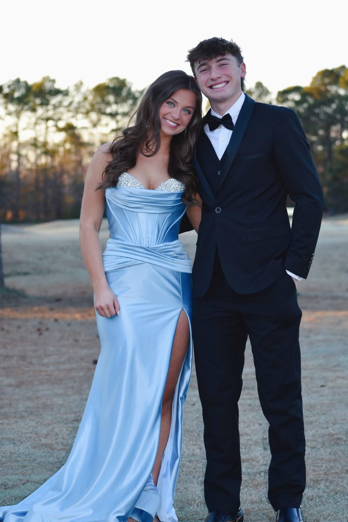 Light Blue Sweetheart Rhinestone Mermaid Dress