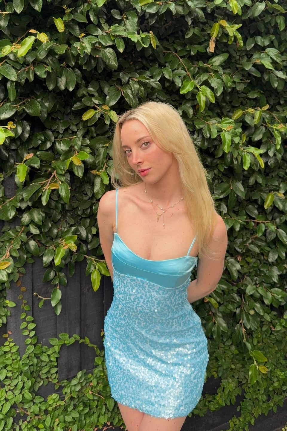 Spaghetti Straps Blue Sequin Mini Dress – Dressesforparty
