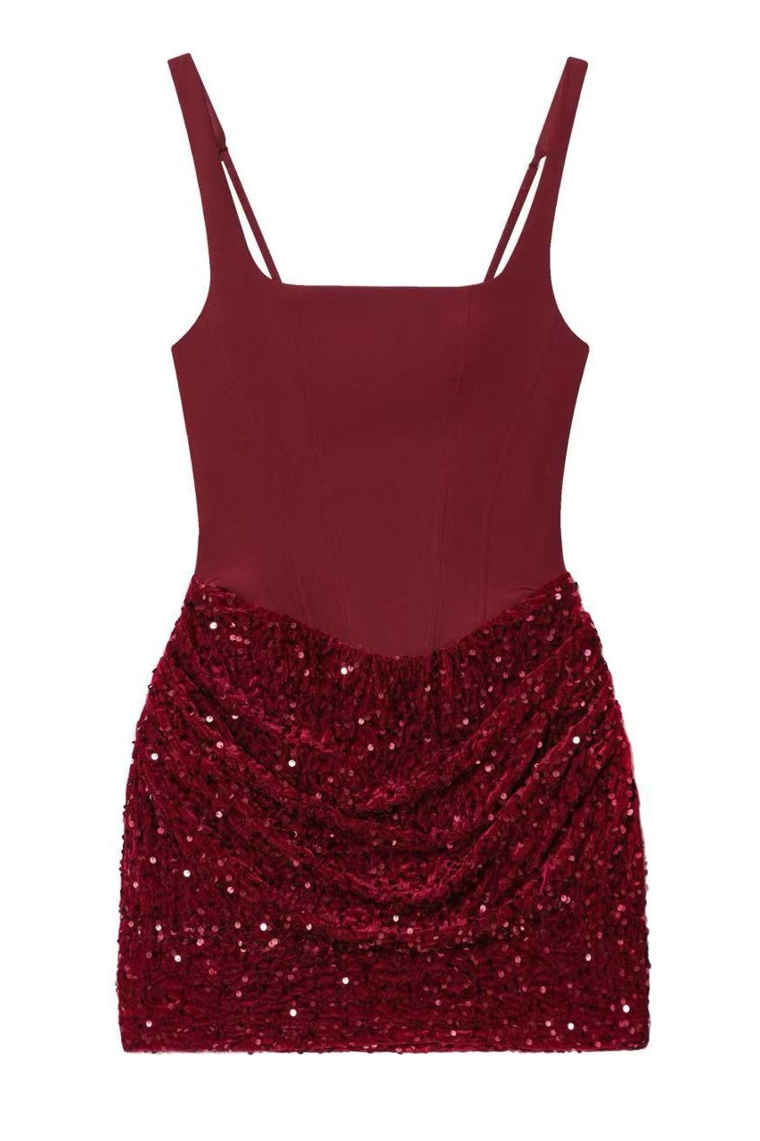 Burgundy Sequin Bodycon Mini Dress – Dressesforparty