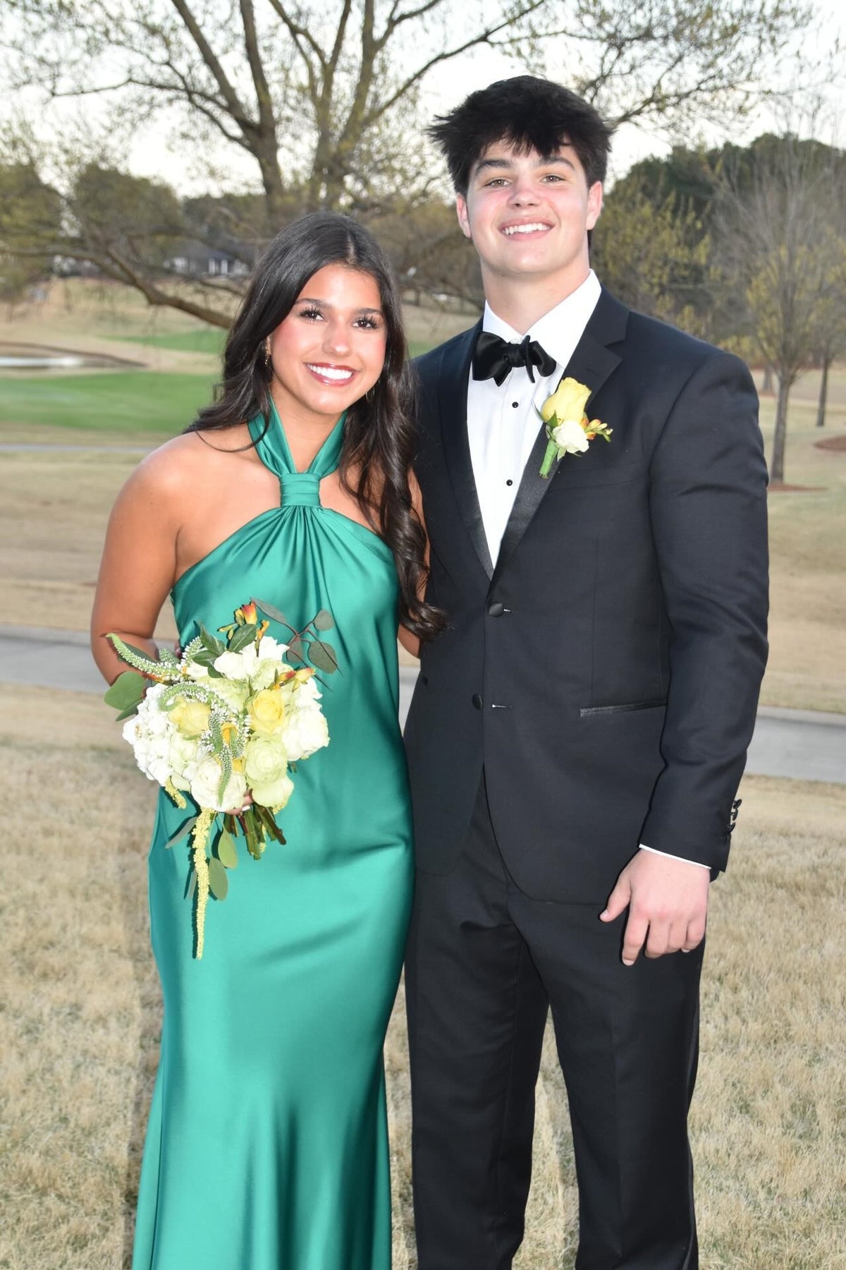 Green Halter Fitted Prom Dress