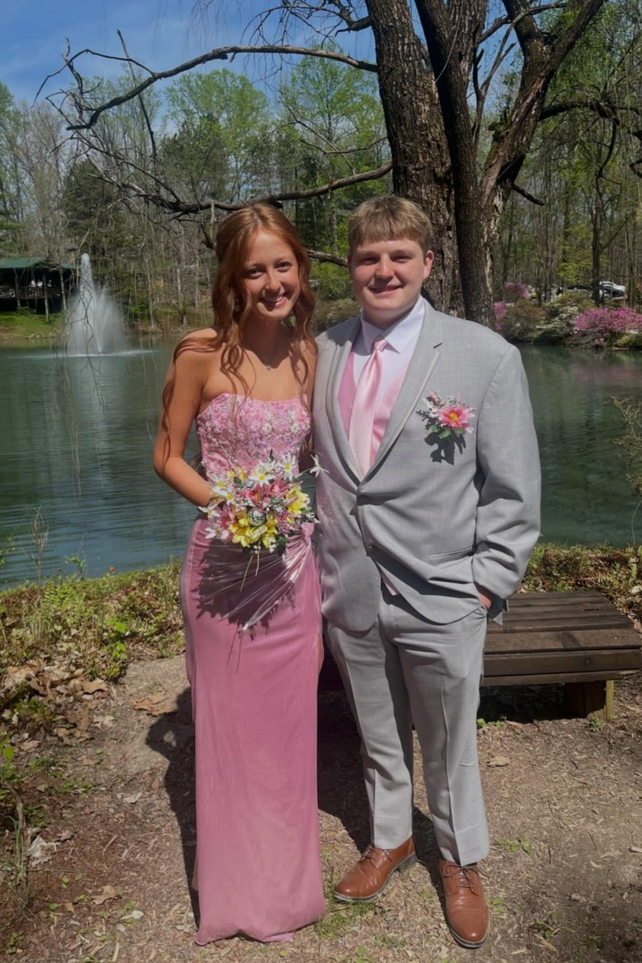 Metallic Lilac Strapless Corset Dress