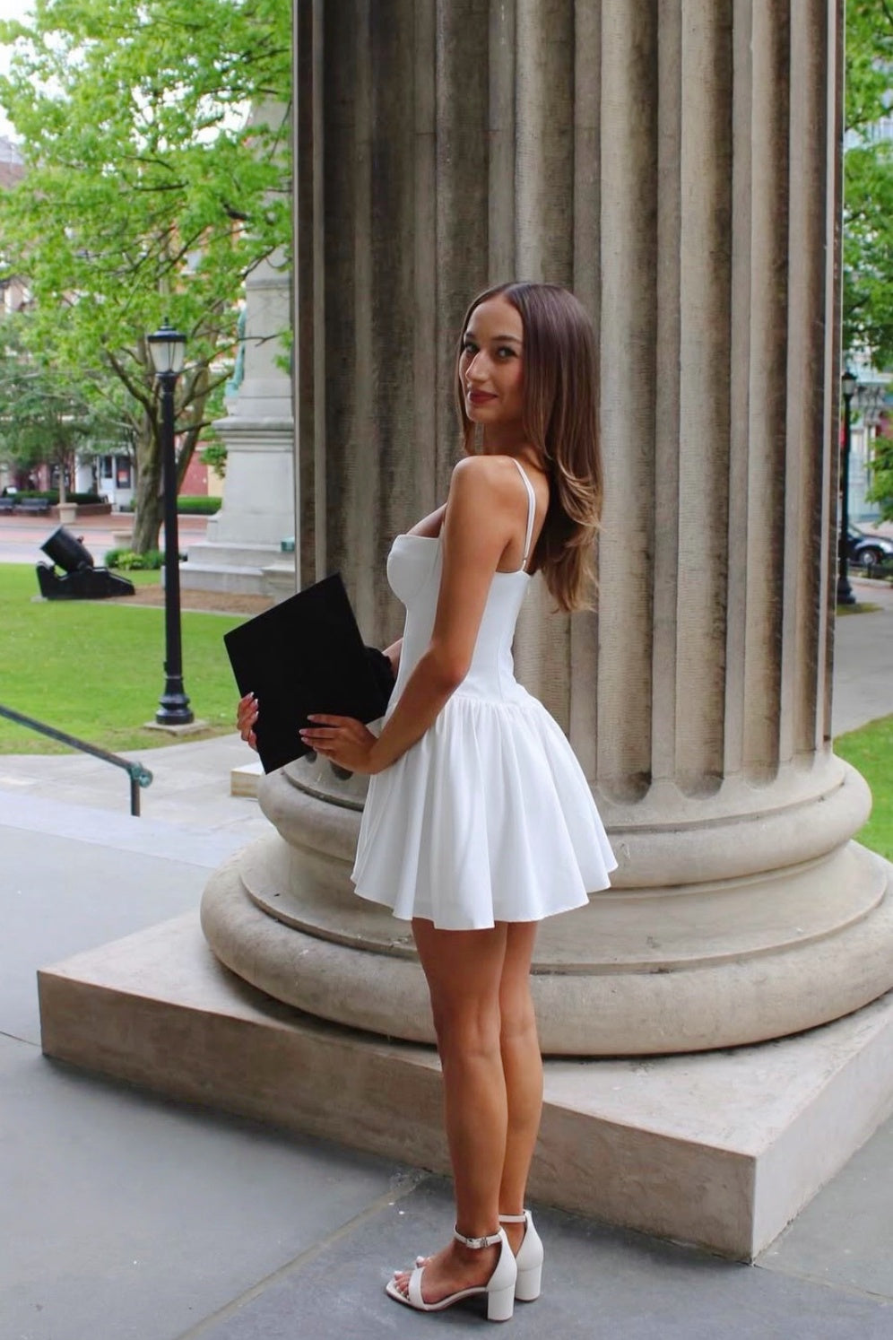 White Satin A-Line Mini Dress – Dressesforparty