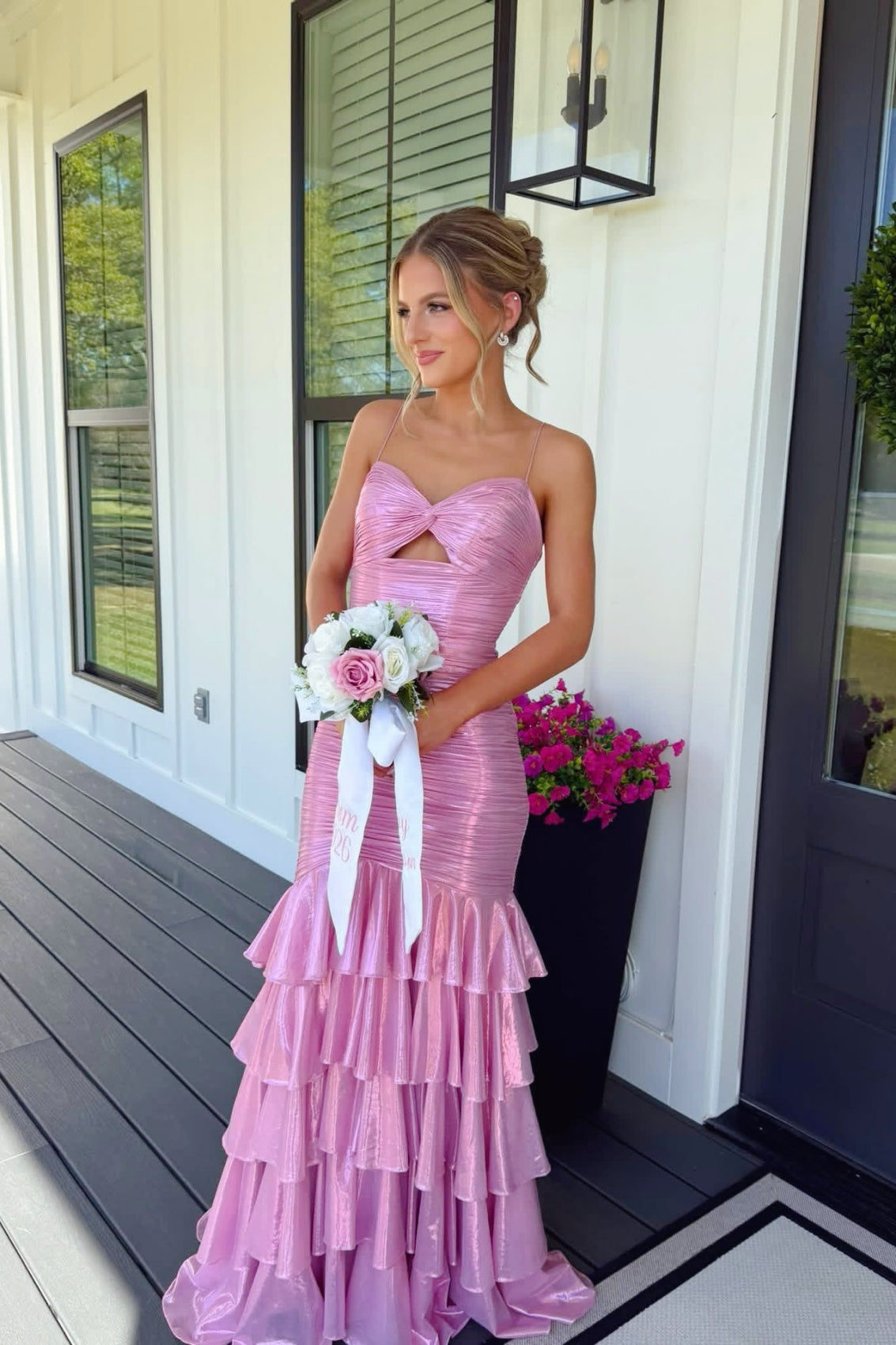 Pink Metallic Fitted Floor-Length Dress Dressesforparty Pink Metallic Fitted Floor-Length Dress Dressesforparty