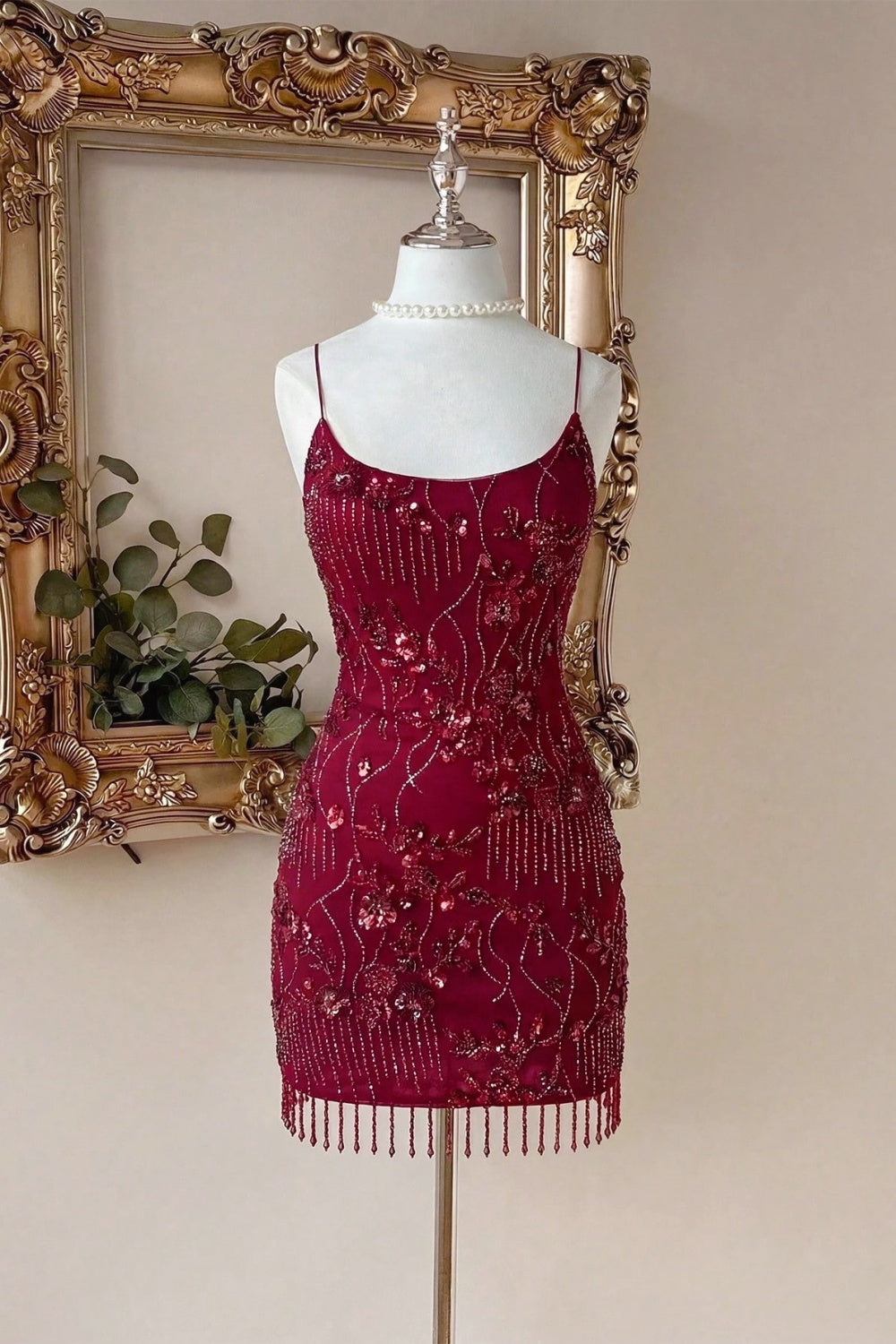Burgundy Tulle Mini Dress with Sequin Dressesforparty Burgundy Tulle Mini Dress with Sequin Dressesforparty