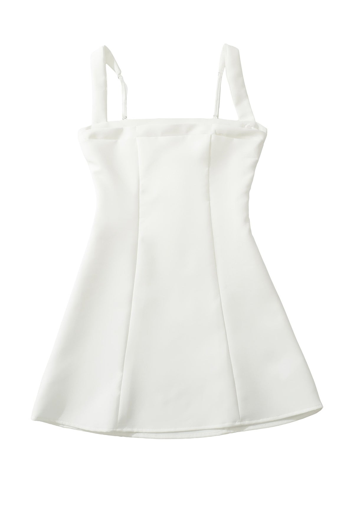 White A-Line Mini Dress with Adjustable Straps