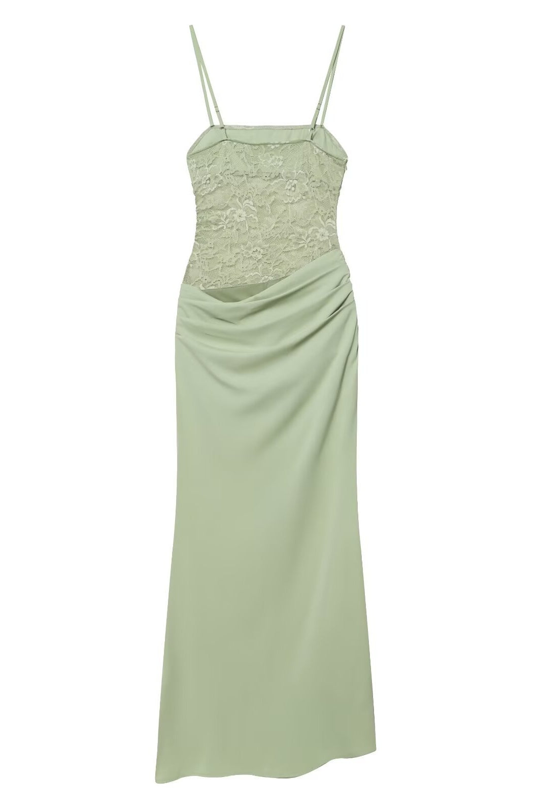 Sage Lace Print Long Dress