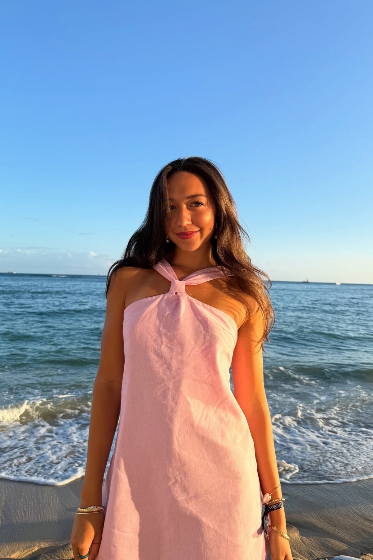 Pink Halter Low-Back Mini Dress – Dressesforparty