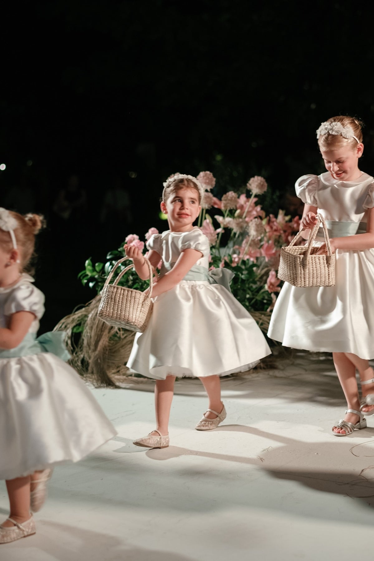 White Satin A-Line Flower Girl Dress